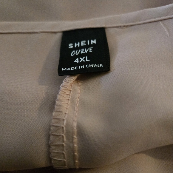 Shein Curve Light Mauve Pullover Blouse Handkerchief Sleeve Women size 4XL - Picture 8 of 9